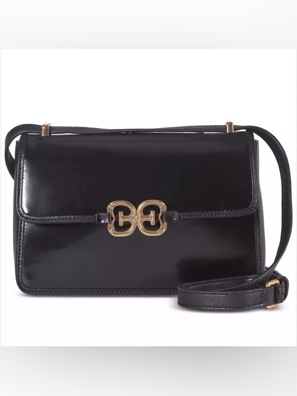 Sam Edelman Christy Convertible Crossbody/Shoulder Bag in Glossy Black